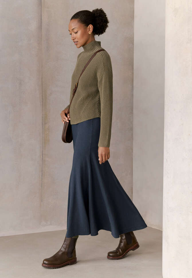 Jersey skirt, Dark teal, completeTheLook