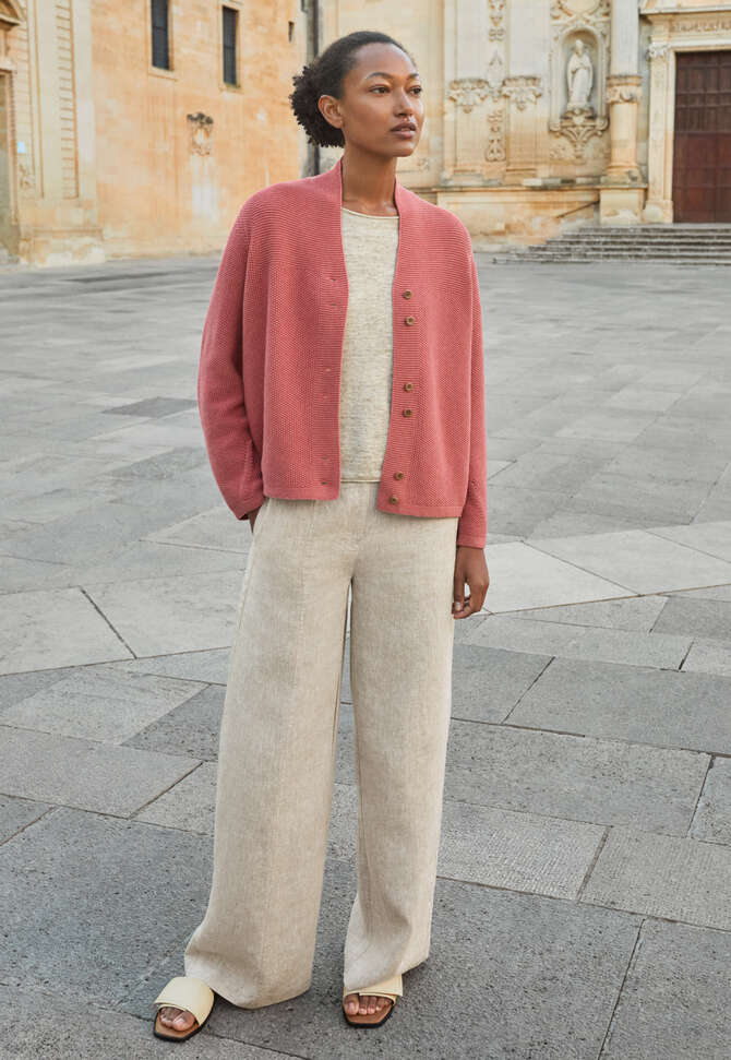 Button-front cardigan, Coral, completeTheLook