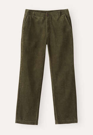 Slim cropped trousers, Dark olive, webstill