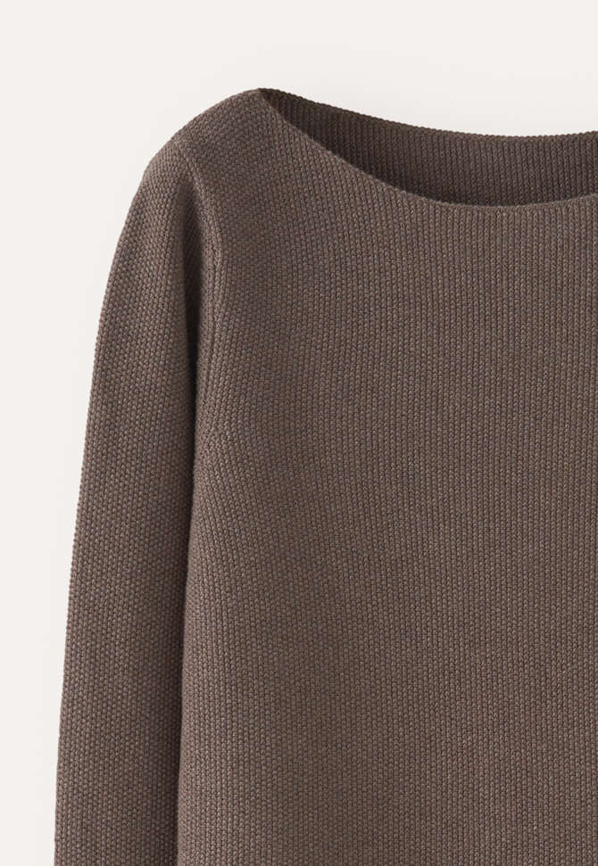 Boat-neck sweater, Nut brown, completeTheLook