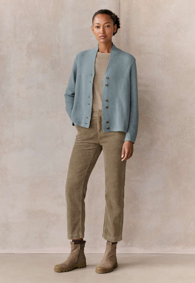 Button-front cardigan, Aqua denim, completeTheLook