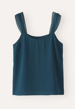 Chiffon strap camisole, Dark teal, webstill