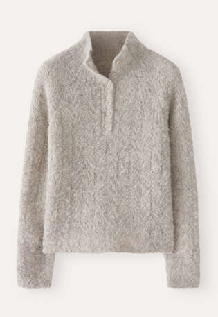 Button-neck sweater, Natural grey, webstill