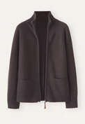 Zip-front cardigan, Maroon brown, webstill