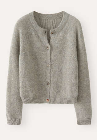 Raglan-sleeve cardigan, Grey stone, webstill