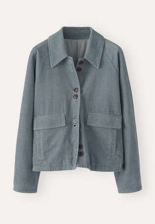 Cropped cord jacket, Duck-egg blue, webstill