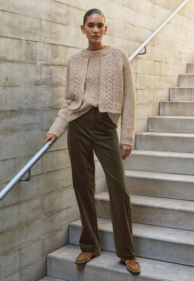 Straight-leg trousers, Dark khaki, completeTheLook