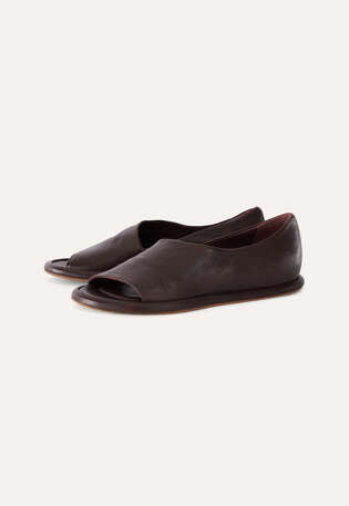 Cut-away leather shoe, Dark brown, webstill