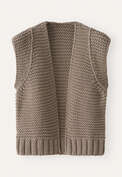 Hand-knitted waistcoat, Taupe, webstill