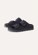 Chunky-buckle sandals, Navy, webstill