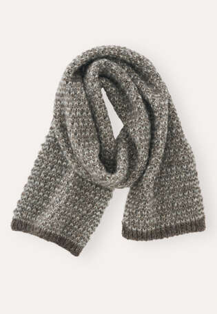 Stitch-detail scarf, Grey brown, webstill