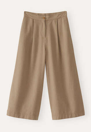 Cropped & wide trousers, Camel grey, webstill