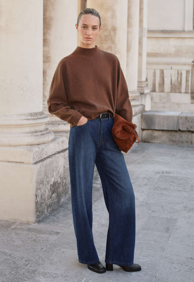 Tuck sleeve sweatshirt, Chestnut, completeTheLook
