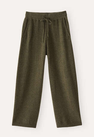Knitted trousers, Pine green, webstill