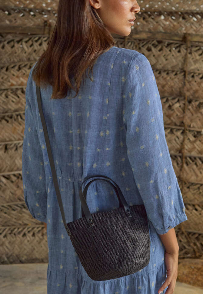 Woven cross-body bag, Black, completeTheLook