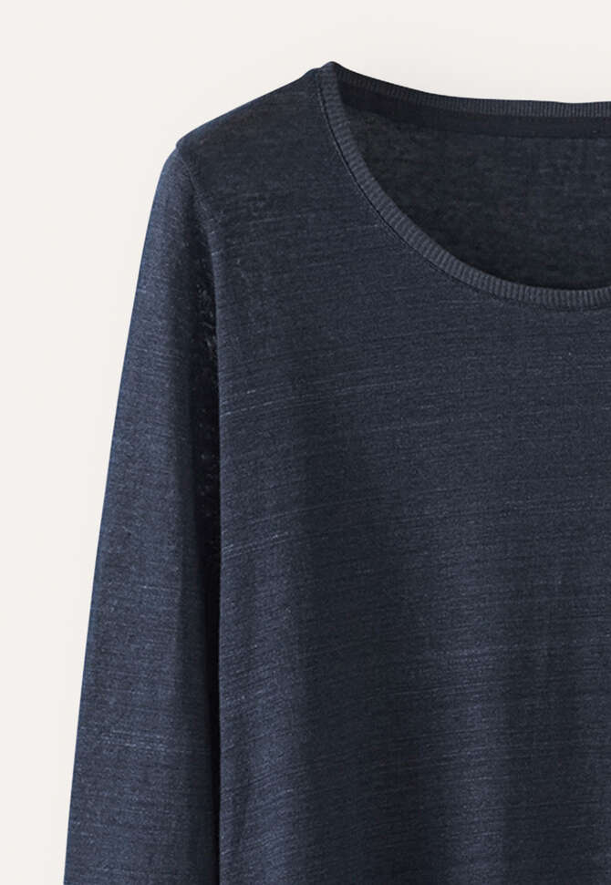 Round-neck top, Blue black, completeTheLook