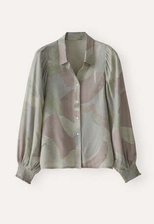 Printed blouse, Grey pink, webstill