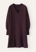 Peplum-detail dress, Maroon, webstill