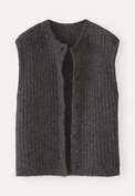 Sleeveless cardigan, Charcoal, webstill