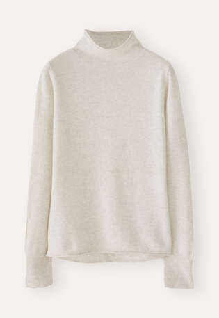 Slim funnel-neck sweater, Grey pearl, webstill