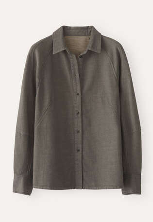 Raglan-sleeve blouse, Soft charcoal, webstill