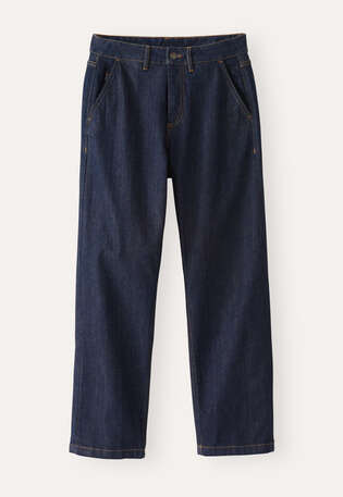 Denim cropped jeans, Indigo rinse wash, webstill