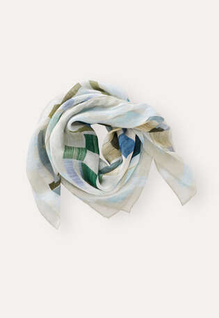 Large printed scarf, Ocean blue, webstill