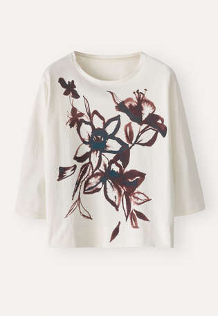 Printed top, Ecru damson, webstill
