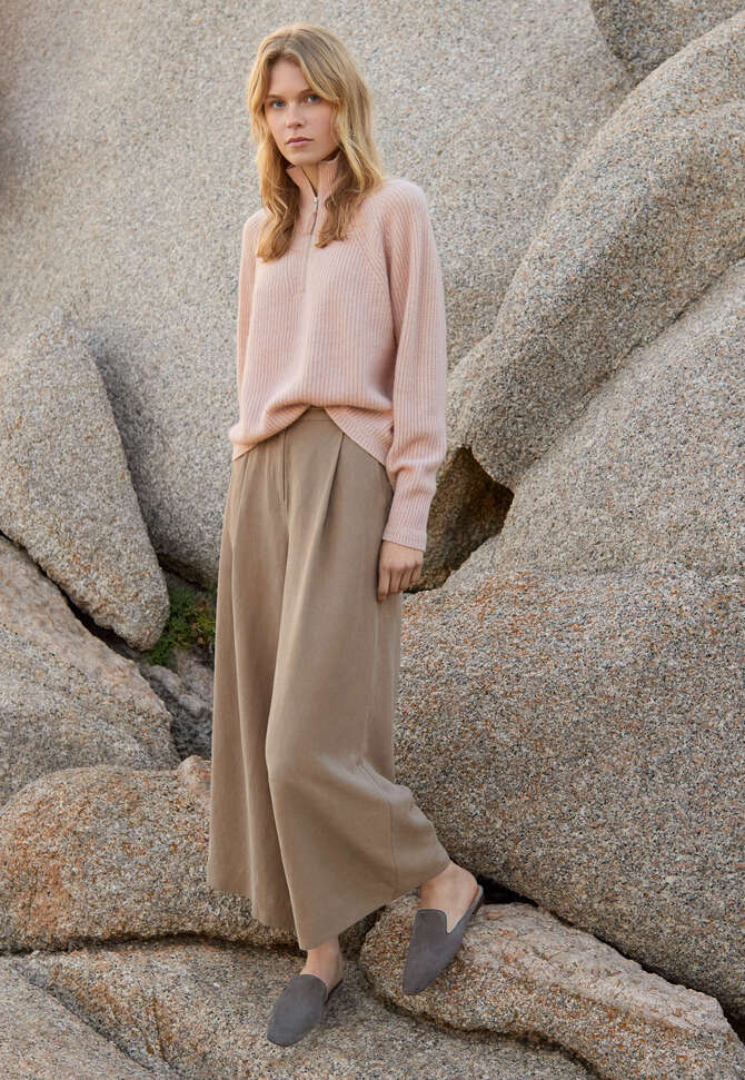 Zip-front sweater, Grey rose, completeTheLook