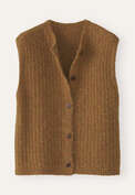 Sleeveless cardigan, Toffee, webstill
