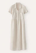 Gathered-waist dress, Pale natural, webstill