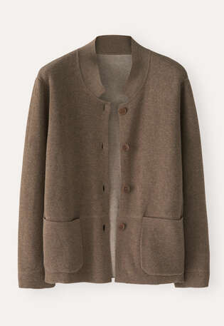 Double-knit jacket, Taupe brown, webstill