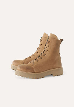 Lace-up boots, Taupe, webstill