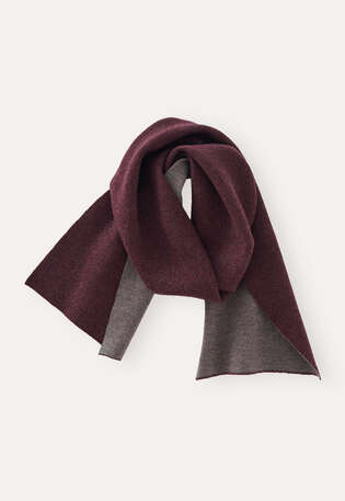 Plaited boiled scarf, Aubergine, webstill