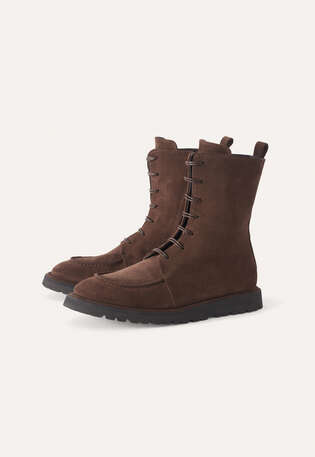 Lace-up boots, Chocolate, webstill