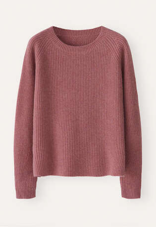 Ribbed crew-neck sweater, Soft berry, webstill