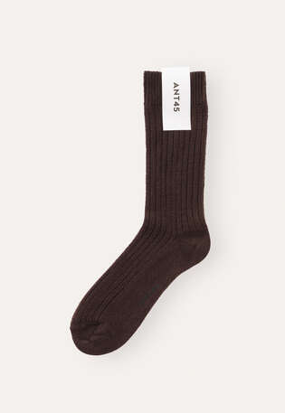 Ribbed socks, Dark brown, webstill