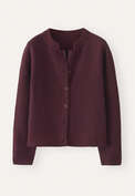 Inlay-stitch cardigan, Blackberry, webstill
