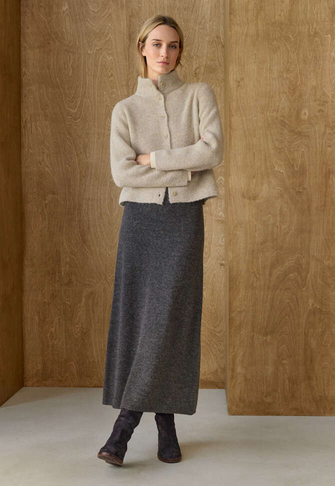 Button-through cardigan, Natural stone, completeTheLook