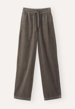 Elasticated trousers, Dark taupe, webstill