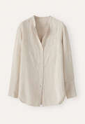 Long bib-detail shirt, Pale natural, webstill