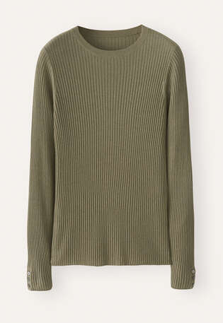 Ribbed sweater, Moss taupe, webstill