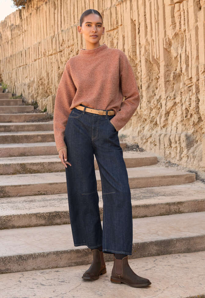 Barrel leg jeans, Rinse wash Petite, completeTheLook