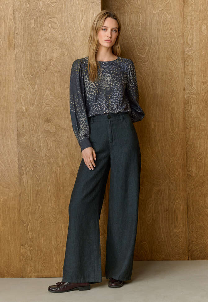 Printed blouse, Charcoal, completeTheLook