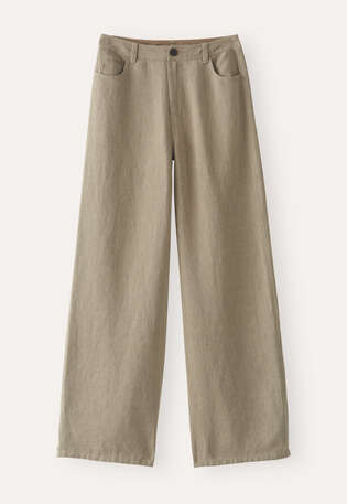 Wide & straight leg trousers, Taupe, webstill