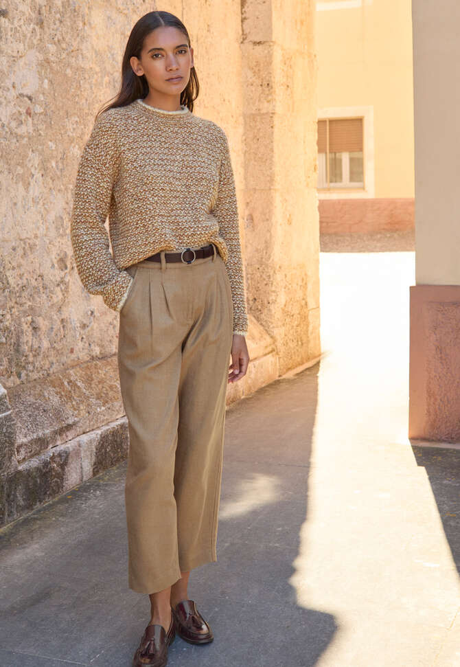 Stitch-detail sweater, Rust grey, completeTheLook