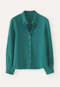 Curved-sleeve blouse, Soft turquoise, webstill