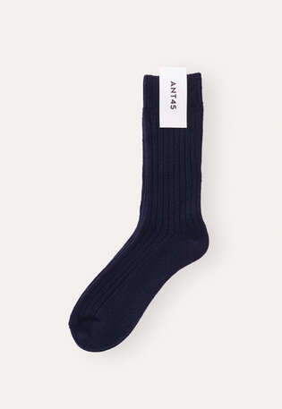 Ribbed socks, Navy, webstill