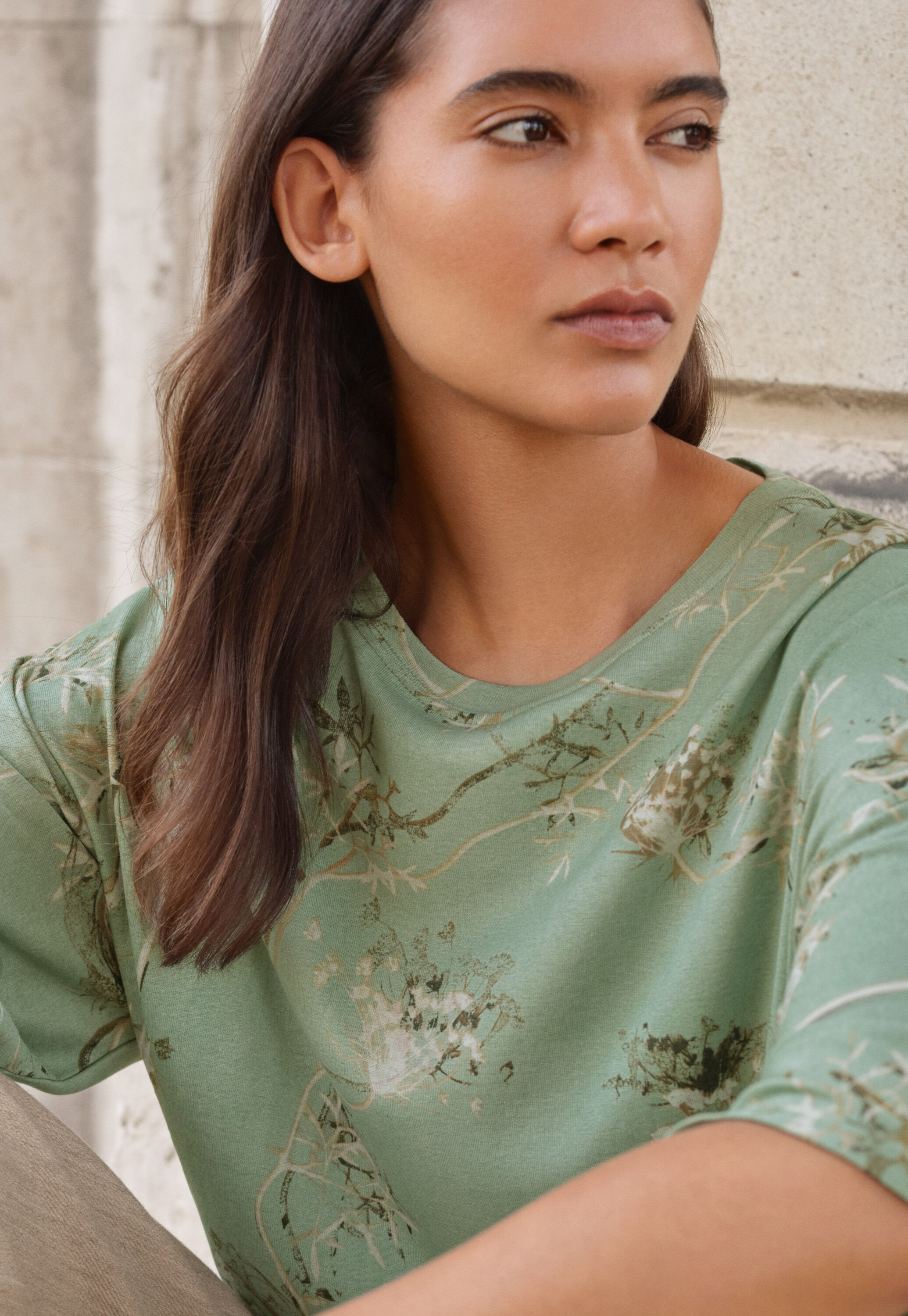 Printed jersey top