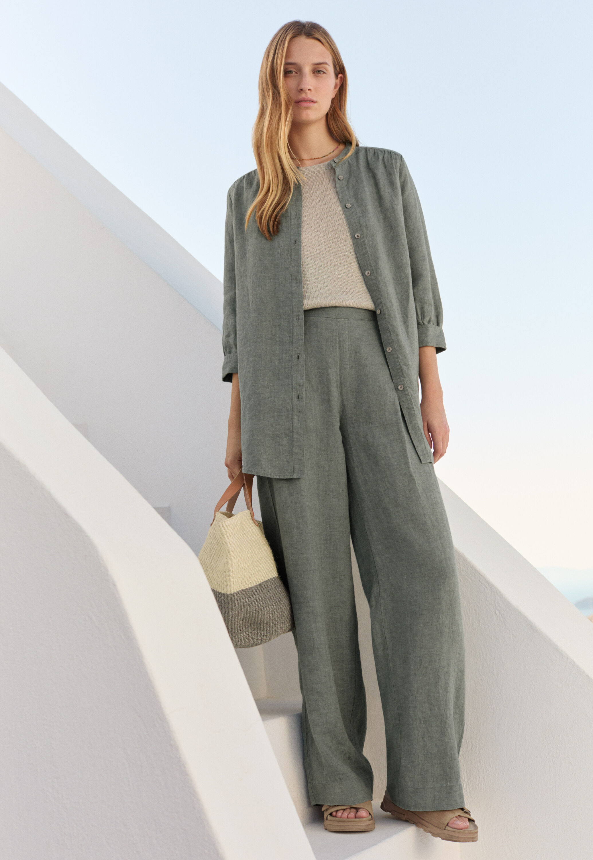 Garment-dyed overshirt